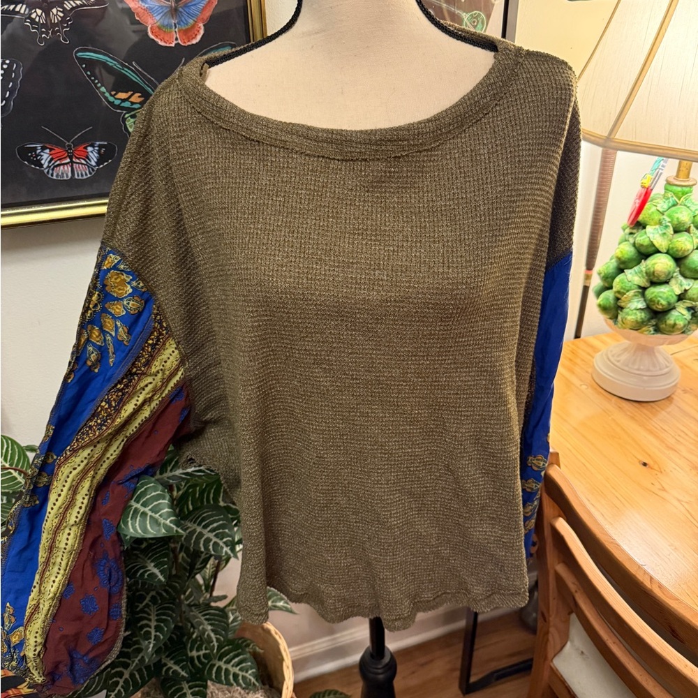 We The Free Olive Waffle Thermal top
